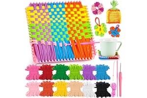 PP OPOUNT Weaving Loom Kit for Kids and Adults, 7.3" Potholder Loom with 432 Craft Loops in 12 Colors, DIY Arts & Crafts Gift for Girls Boys Ages 8-12 Beginners, Creative Screen-Free Activity