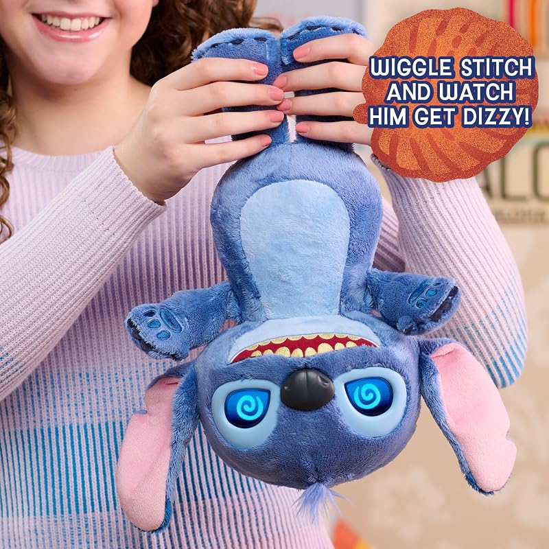 Disney Stitch Many Moods 34,3 cm großes interaktives Plüschtier, 50+ Soundeffekte und Sprüche, ausdrucksvolle LCD-Augen, Kinderspielzeug ab 3 Jahren
