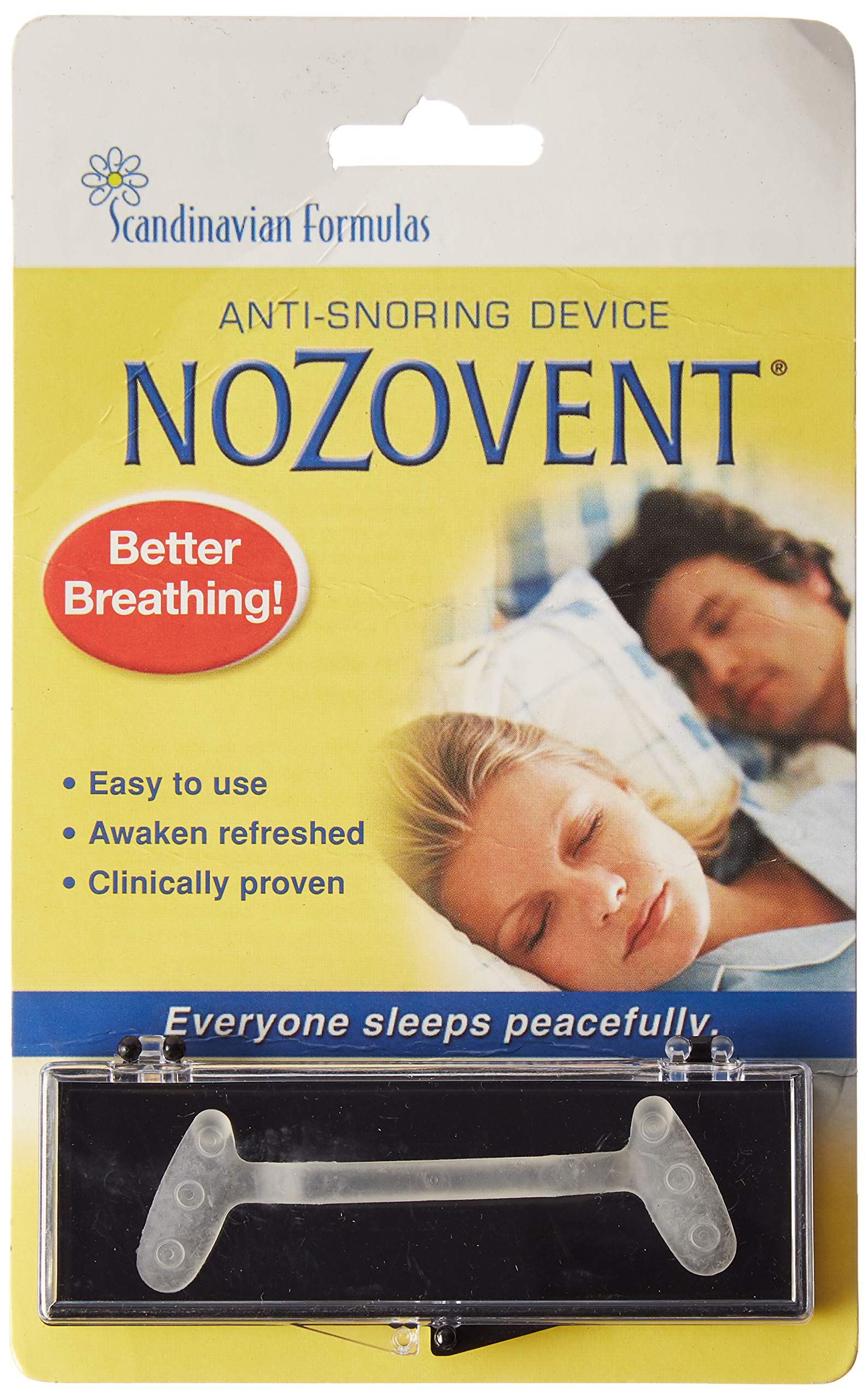 Nozovent Anti Snoring Device For Peaceful Sleep by Scandinavian Formulas - 1 ea