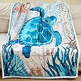 Sviuse Sea Turtle Blanket Tropical Turtles Fleece Throw Super Soft Blue Sea Turtle Gifts for Ocean Lovers Turtle Bedding Couch Blanket (50" x 60", Turtle 4)