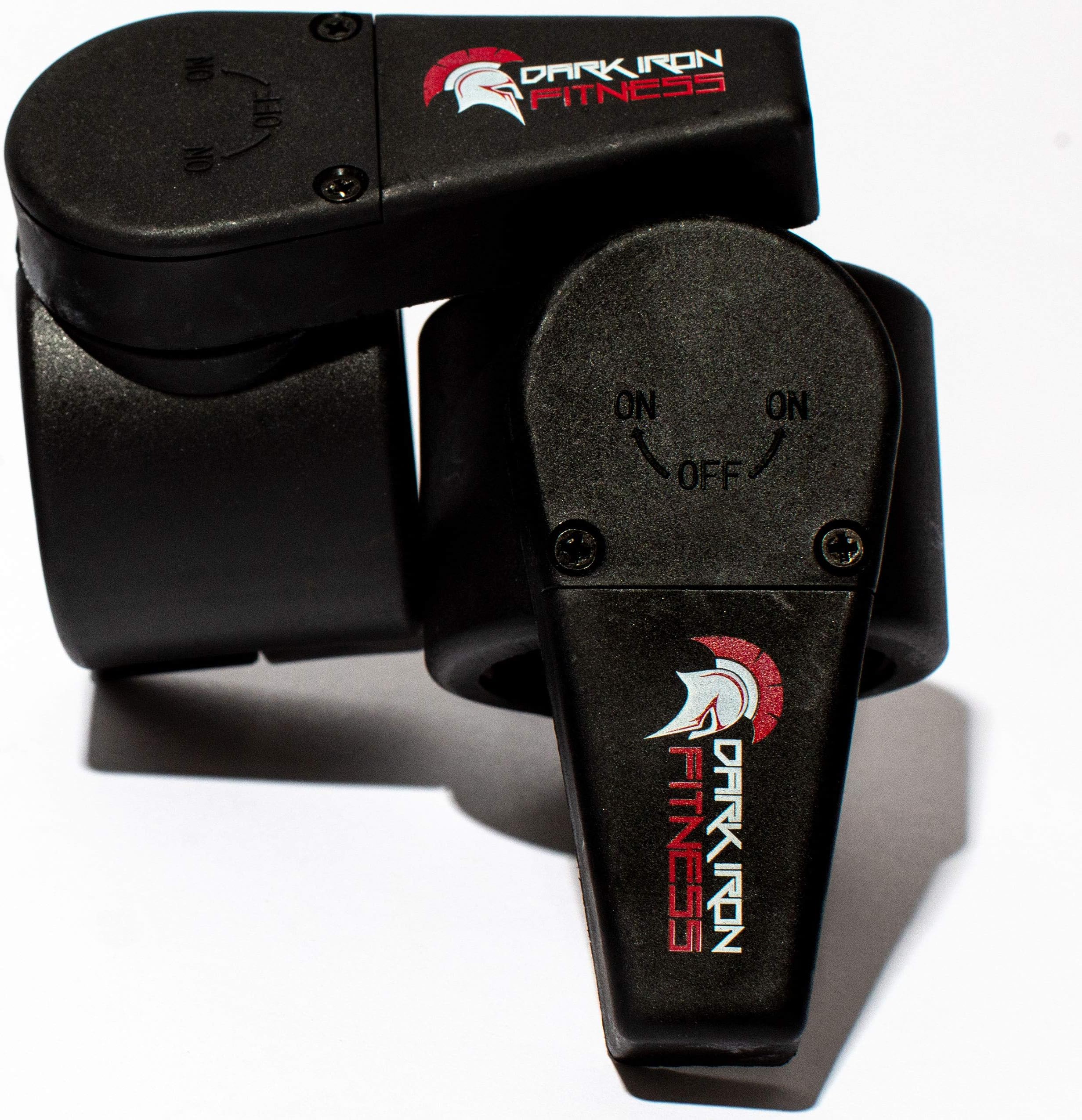 Barbell Collar Clamps - Adjustable Clips for 1 Inch and 2 Inch Standard Olympic 45 Pound Bar - 1 Pair of Small Muscle Clamp Fitness Style Plastic Lockjaw Collars with Quick Spring Lock