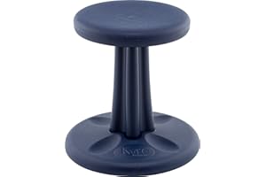 KORE DESIGN LLC KORE Design Wobble Stool Chair, Girls + Boys Kid Desk Stools, Ergonomic Small Office Chairs, Flexible Seating for Active Child, ADD/ADHD, Classroom, School, Home, Kids (14in), Age 6-7 yrs, Dark Blue