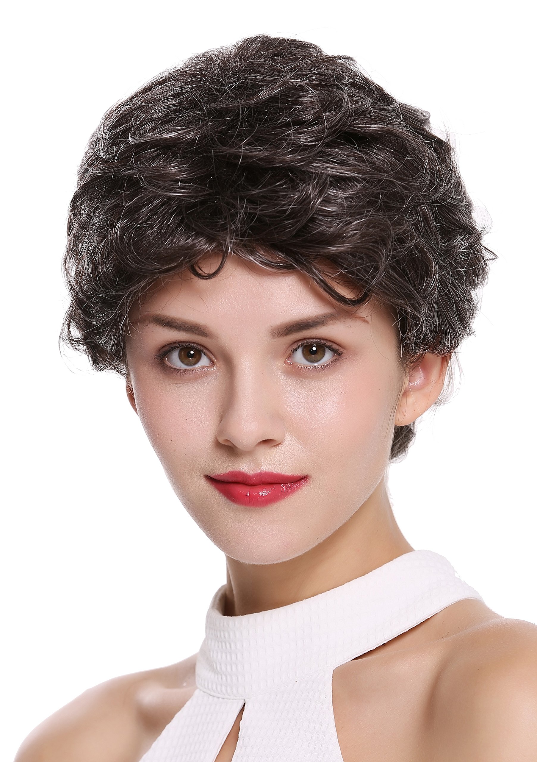 WIG ME UP - DW2339-823 Lady Gents Men Quality Wig short slight wave wavy black and gray drak gray