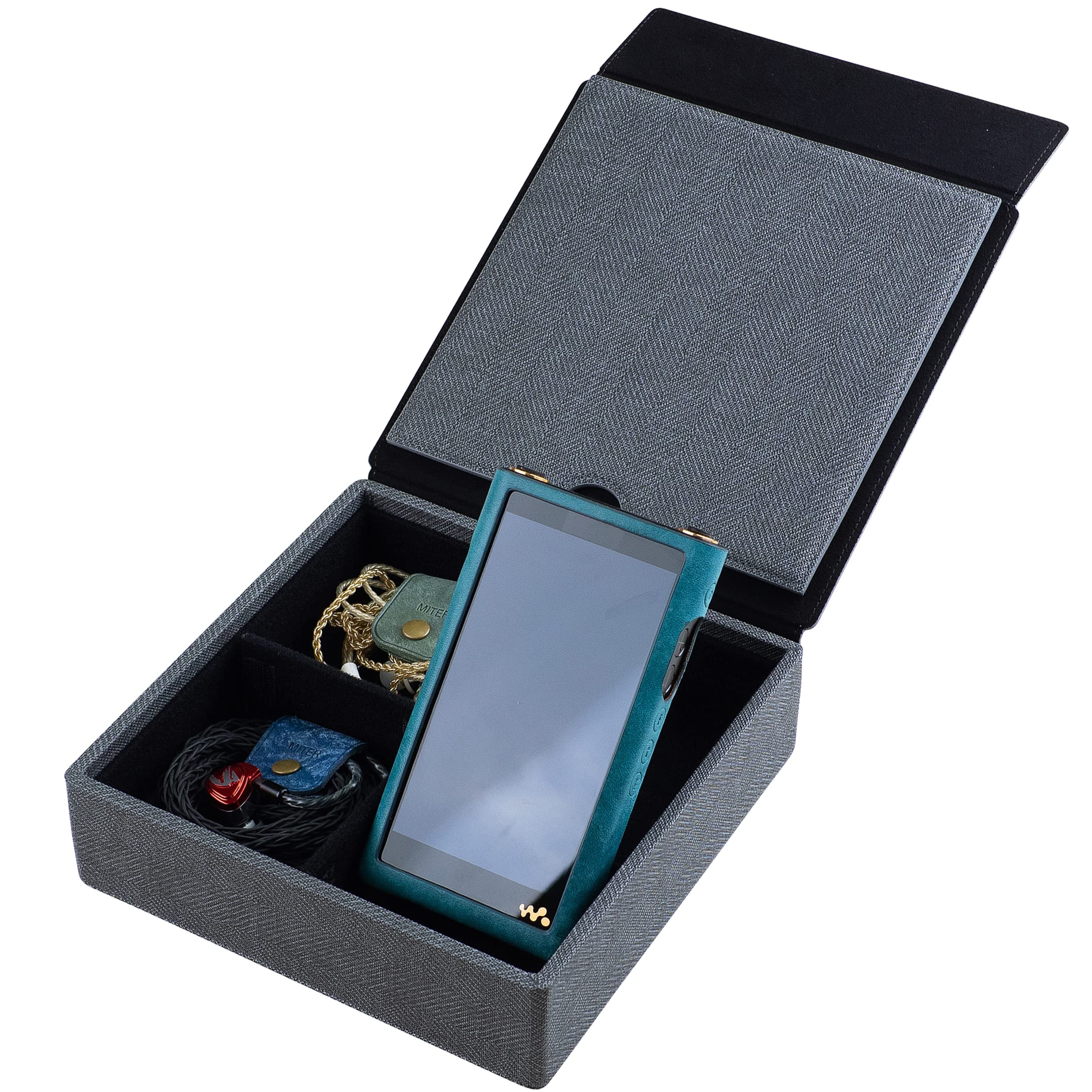 MITER Carrying Case for 4 IEM Earphones, Handmade