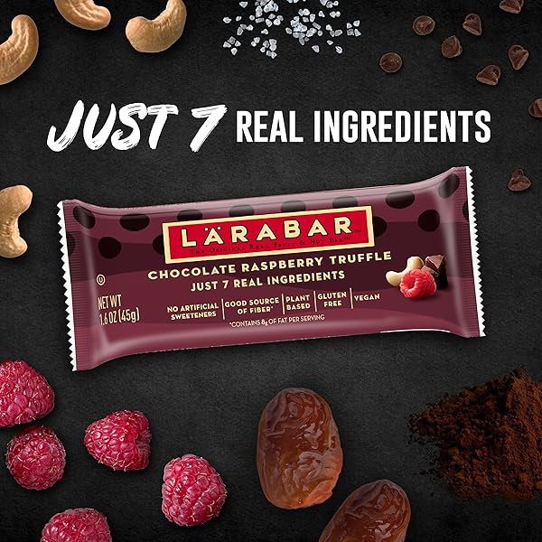 LARABAR CHOCOLATE RASPBERRY TRUFFLE, GLUTEN FREE VEGAN FRUIT NUT BARS, 8 CT