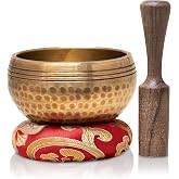 HIMALAYAN HEALING&reg; Tibetan Singing Bowls Set~ Meditation Sound Bowl hand Hammered in Nepal For Yoga, Meditation, Mindfulness, Healing &amp; Chakra balancing~