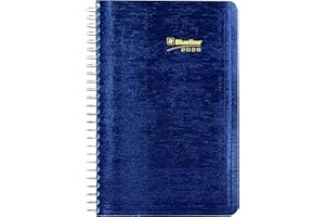 Blueline® 2026 Essential Daily Planner, Appointment Book, 12 Months, January to December, Spiral Binding, 8" x 5", Blue, Bili