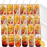 Layhit 24 Set Thank You Team Gifts for Employees Staff Coworker Appreciation Gifts for Teacher Nurse Thank You Glass Cups 16 oz Can Shaped Beer Glass with Lids Straws Brushes(Bright Style)