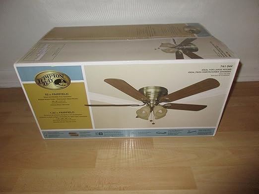 Amazon Com Hampton Bay Fairfield 52 In Antique Brass Ceiling Fan
