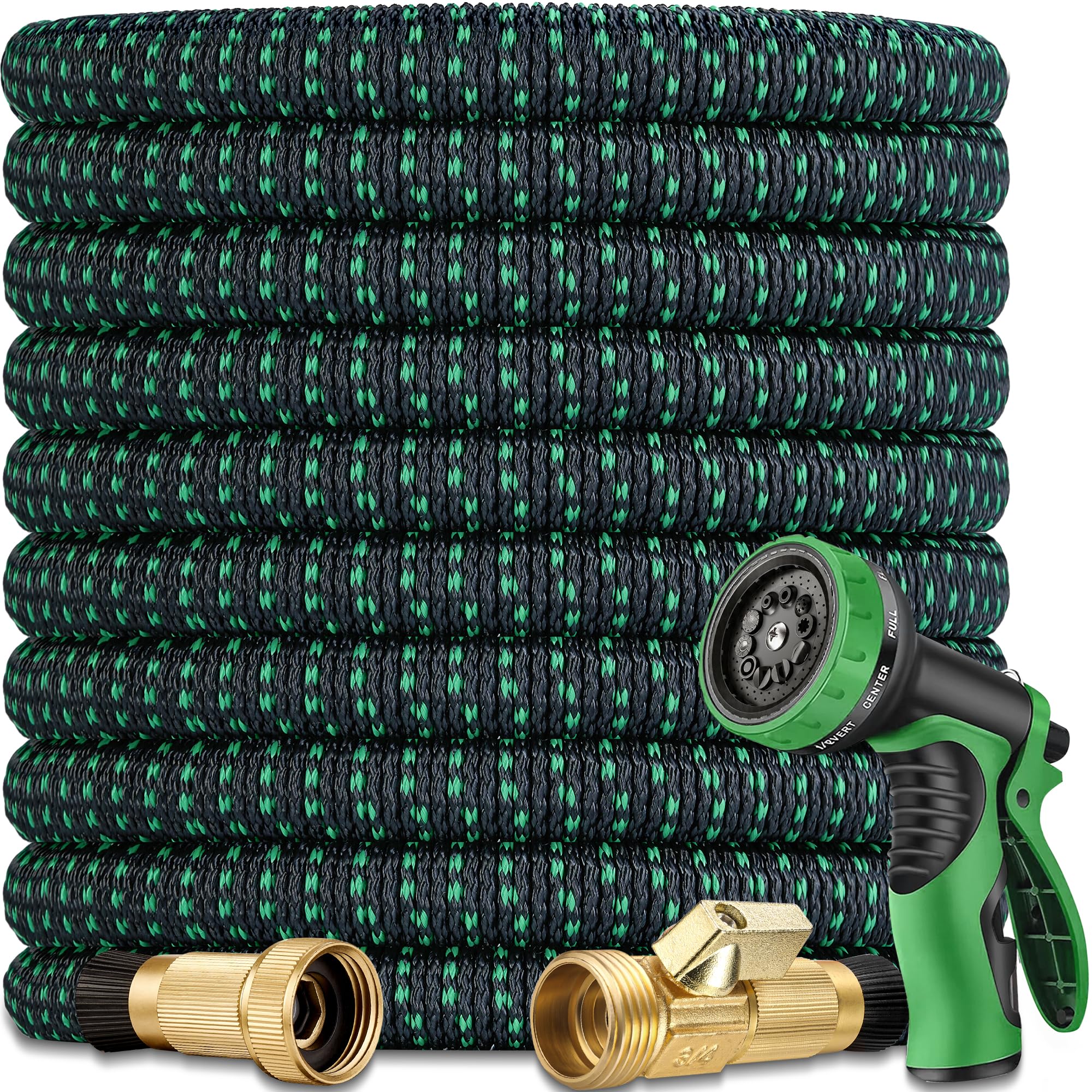expandable garden hose - 50 ft expanding water hoses, no kink lightweight flexible hose with 3/4" so