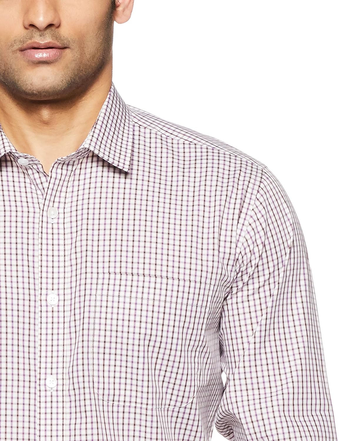 symbol amazon brand men's checkered regular fit cotton formal shirt
