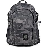 DIME BAGS Odor Blocking Backpack with Lock, Water-Resistant, Anti Theft Bag, Lockable Travel Backpack with Padded Shoulder Straps, Spill Proof Zippers, Transporter (Camouflage)