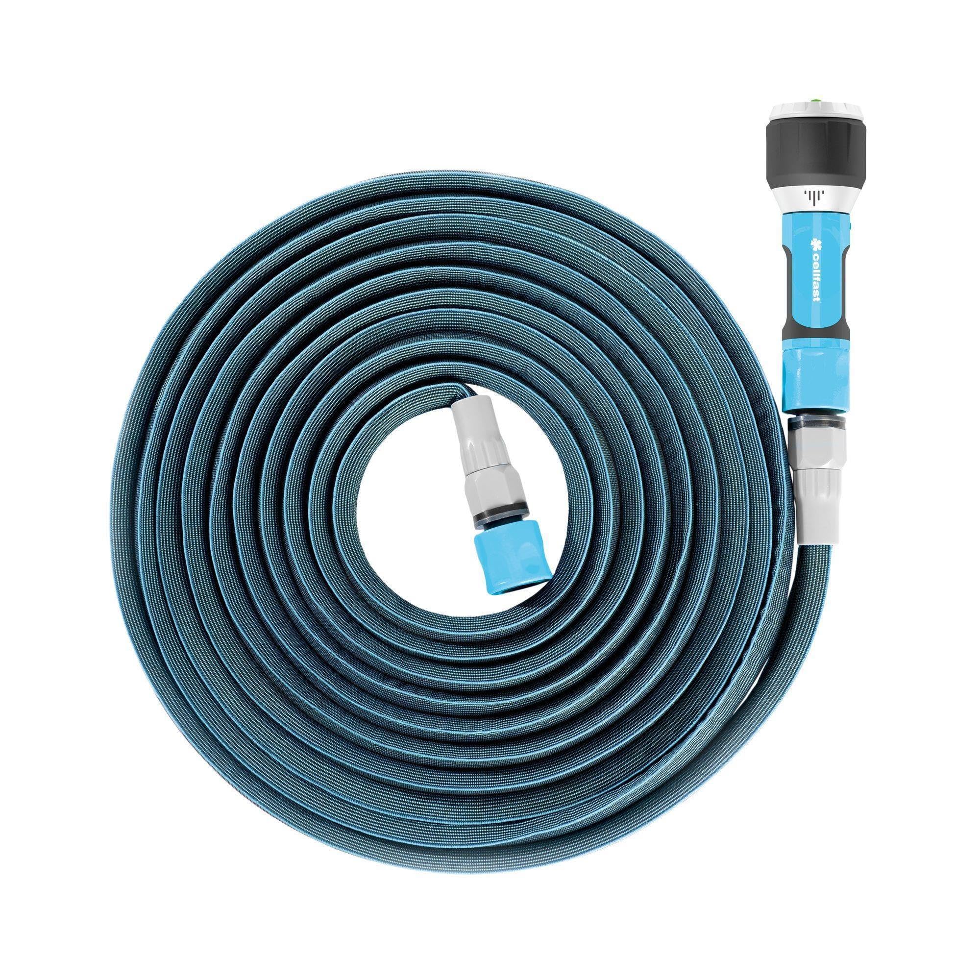 Cellfast Watering Set ZygZag™ 7.5m (Operating Length 15m), Expandable Hose, with Sprinkler and 2 Connectors, Resistant to Knots and Twists, 19-041