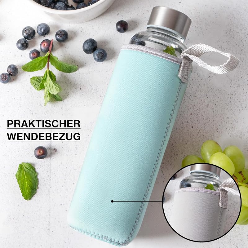 Trinkflasche Glas 500 ml für Kohlensäure, Mintgrün — Foto 4 von 7