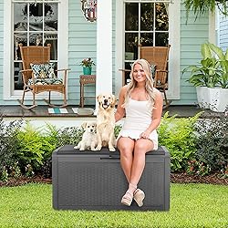 Devoko 100 Gallon Waterproof Large Resin Deck Box