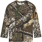 Realtree and Mossy Oak Youth Camo Long Sleeves Crewneck Cotton T-Shirts for Kids Boys & girls Outdoor Hunting Clothes