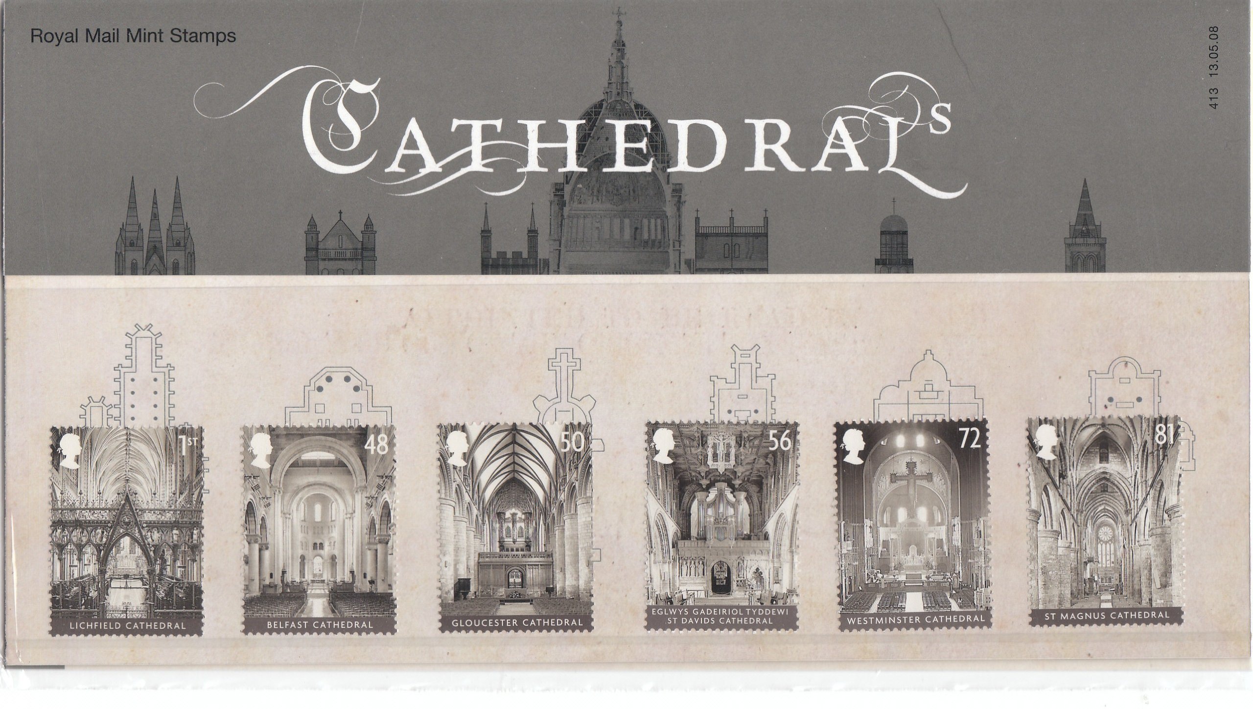 2008 Cathedral inc M/S Royal Mail PRESENTATION PACK 413