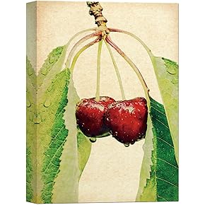 SIGNWIN Canvas Wall Art Red Cherries with Branches...