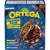 Ortega Grande Hard &amp; Soft Taco Shells, 12.5 Ounce, 8 Taco Shells &amp; 8 Tortillas (Pack of 6)