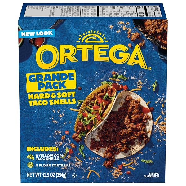 ORTEGA GRANDE HARD & SOFT TACO SHELLS, 8...