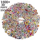 BeYumi 58 Different Sheets Kids Stickers (1500+count), 3D Puffy Stickers, Craft Scrapbooking for Kids, Including Animals, Cars, Trucks, Airplane, Food, Letters, Flowers, Pets and Tons More!