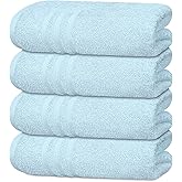 Tens Towels Pack of 4 Soft Bath Towels, 100% Cotton, 27 x 54 Inches, Lightweight & Quick-Dry, Ideal for Daily Bathroom Use, Practical & Comfortable, Sky Blue