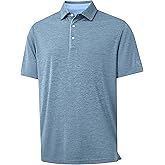 M MAELREG Golf Shirts for Men Short Sleeve Dry Fit Casual Striped Performance Moisture Wicking Collared Mens Polo Shirts