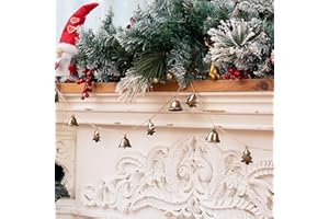 SLADPOEM Christmas Decorations-12 Bells Christmas Garland-Rustic Bells Tree Garland Banner for Christmas Tree Mantle Fireplace and Wall Decor