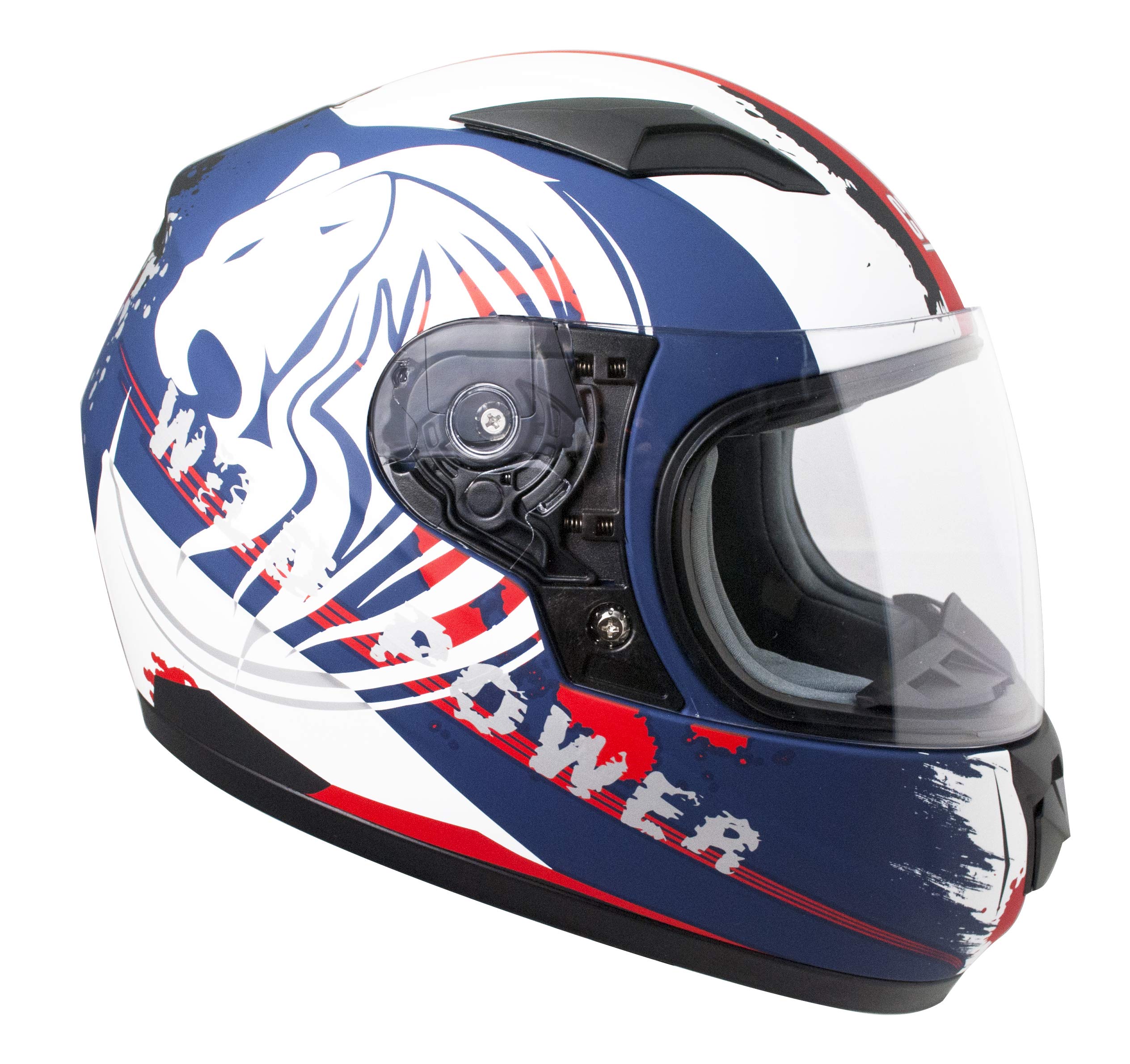 CGM Junior Full Face Helmet, 215G WILD, Blue Matt White, YL (51-52cm)