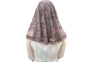 Grettytling Lace Mantilla Veil Soft and comfortable 7 Colors Spanish Style Rose Lace Veil Head Covering D Shape