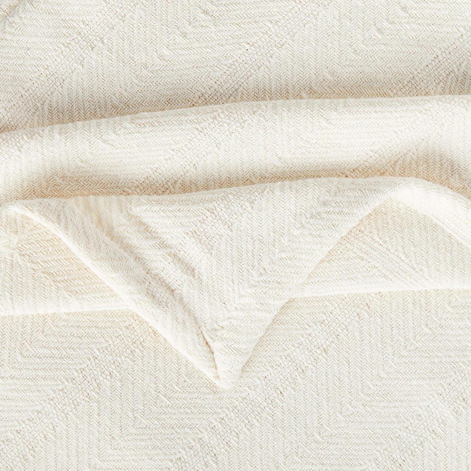 Eddie Bauer | Herringbone Collection | 100% Cotton Light-Weight and Breathable Blanket, Cozy and Soft Throw, Machine Washable, Full/Queen, Bone: Home & Kitchen
