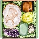 QianCannaor Crystals and Healing Stones Set for Abundance and Prosperity, Spiritual Crystals and Gift for Metaphysical, Witchcraft, Meditation, Manifestation, Zen, Reiki, Fengshui