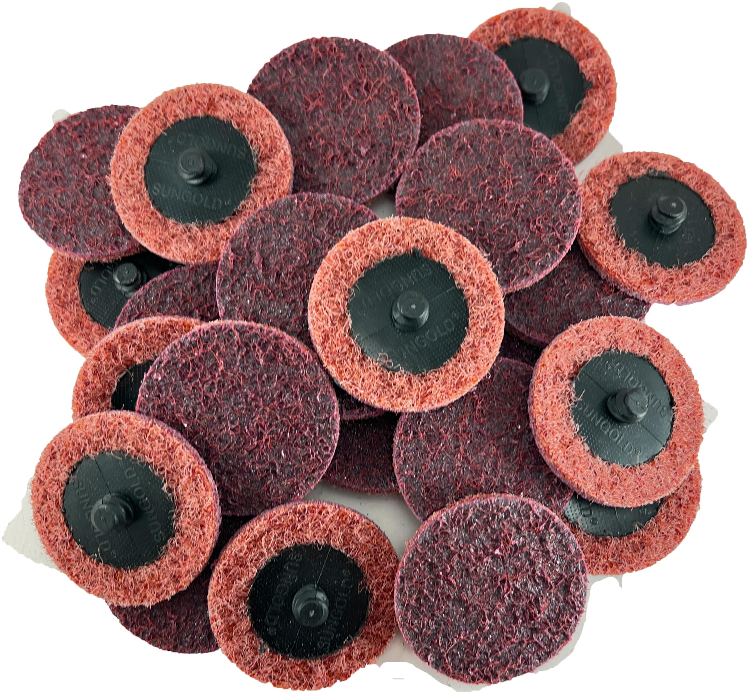 Sungold Abrasives 74903 Medium Non Woven Surface Conditioning R-Type Quick Change Disc, 2-Inch, Maroon (25/Box)