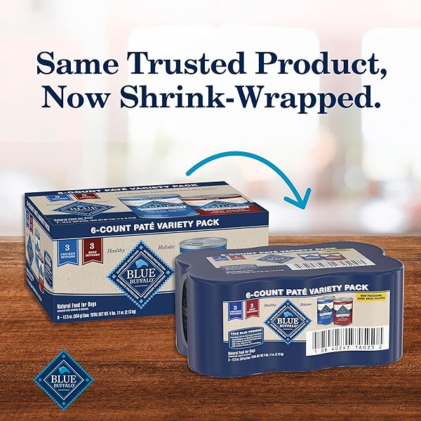 BLUE BUFFALO HOMESTYLE RECIPE ADULT WET DOG FOOD, MADE WITH NATURAL INGREDIENTS, CHICKEN AND BEEF DINNER VARIETY PACK, 12.5-OZ CANS (6 COUNT, 3 OF EACH)