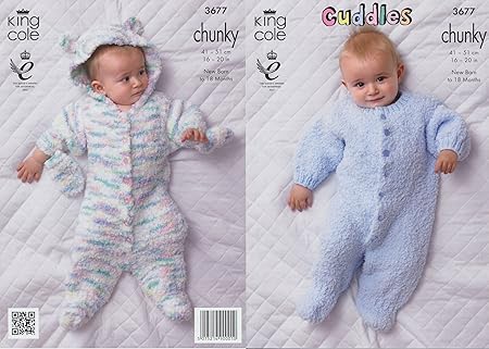 King Cole Chunky Patron Pour Tricoter Des Calins Baby Pyjama Combinaison A Capuche 3677 Nouveau Ne 18 Mois Amazon Fr Cuisine Maison