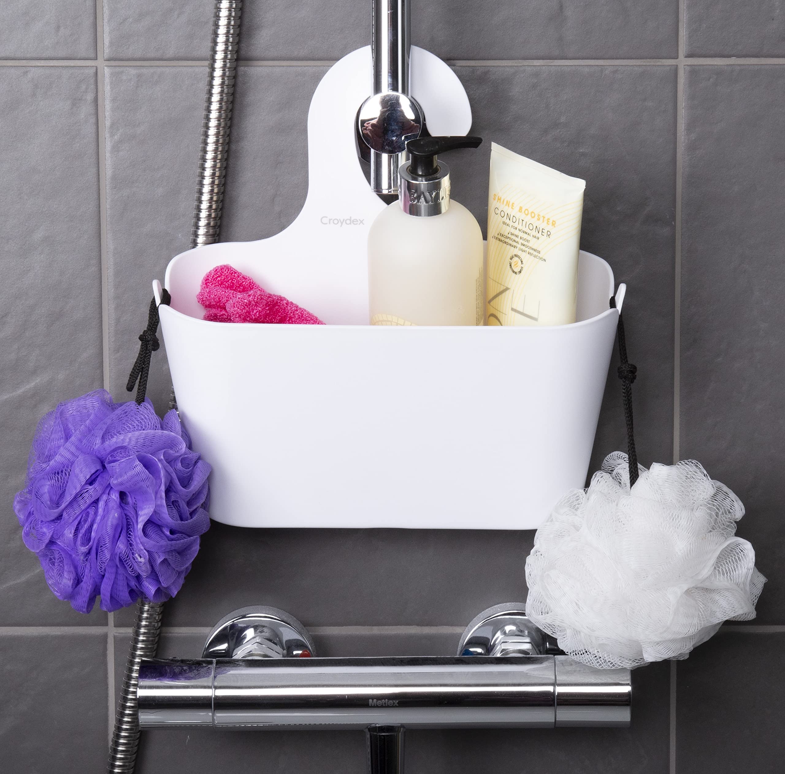 Croydex PA120822 Shower Basket, White, One Size