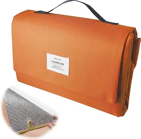 Amazon Co Jp エルコミューン レジャーシート 厚手 おしゃれ 大判 ピクニック シート アウトドア かわいい 子供 大人 ペグ アルミ 水がしみない 湿気 冷気 遮断 Laurier 布レジャーシート オレンジ ブラウン ホーム キッチン