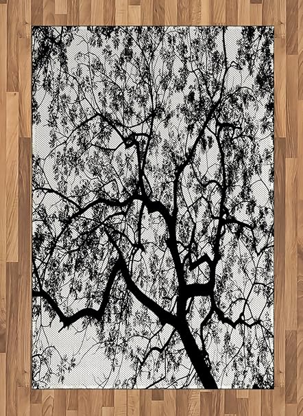 Amazon Com Ambesonne Forest Area Rug Forest Tree Branches