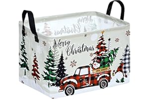 VAIVUSTO Christmas Basket for Gifts Nursery Hamper Collapsible Waterproof Storage Bin Kids Toy Box Book Shelf Basket Xmas Party Decor
