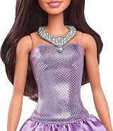 Barbie Fashionistas Doll 234 Brown Hair Purple Sequin Bubble Dress HYT92 view 4