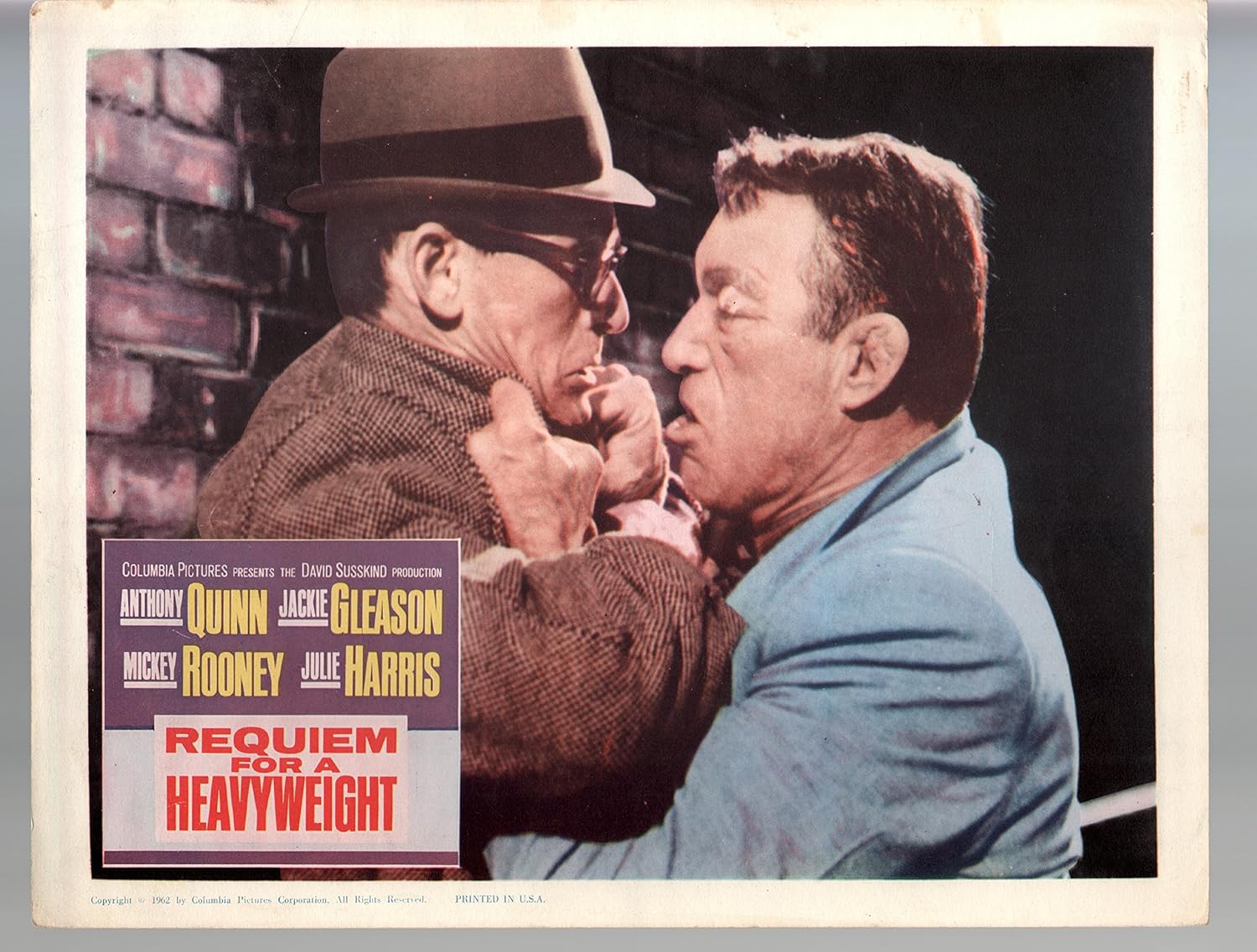 MOVIE POSTER: Requiem For A Heavyweight-Anthony Quinn-Jackie Gleason-11x14-Color-Lobby Card