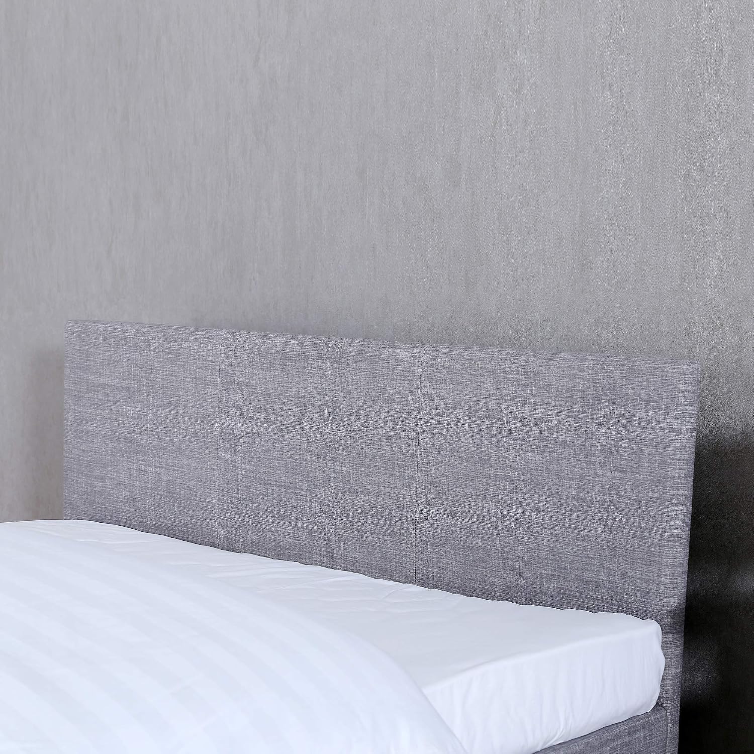 Vida Designs Victoria Bed Frame Upholstered Fabric Headboard Bedroom Furniture (King Size (5 Foot), Light Grey Linen) (UKFR Certified) - Image 4