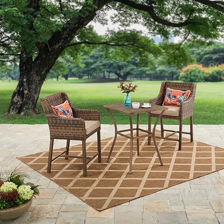 Amazon Com Better Homes And Gardens Hawthorne Park 3 Piece Outdoor High Bistro Set Garden Outdoor