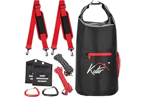 Kutir Bear Food Bag Hanging System - Ultralight 20L Waterproof Bear Bag Kit for Camping with Survival Rope, Clips, Rock Pouch, and Instructions - Perfect for Backpacking and Outdoor Adventures