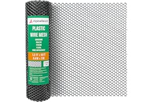AlpineReach Plastic Wire Mesh 1.3ft x 10ft (15.7" x 120") Fence Roll - Ideal for Poultry, Dogs, Rabbit Barrier & Gardening, Durable Chicken Mesh, Versatile Rigid Fencing & Netting, Black