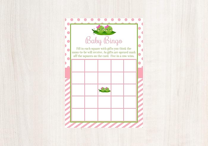 Amazon Com 25 Pack Two Peas In A Pod Baby Bingo Baby Shower Bingo Amazon Com 25 Pack Two Peas In A Pod Baby Bingo Baby Shower Bingo