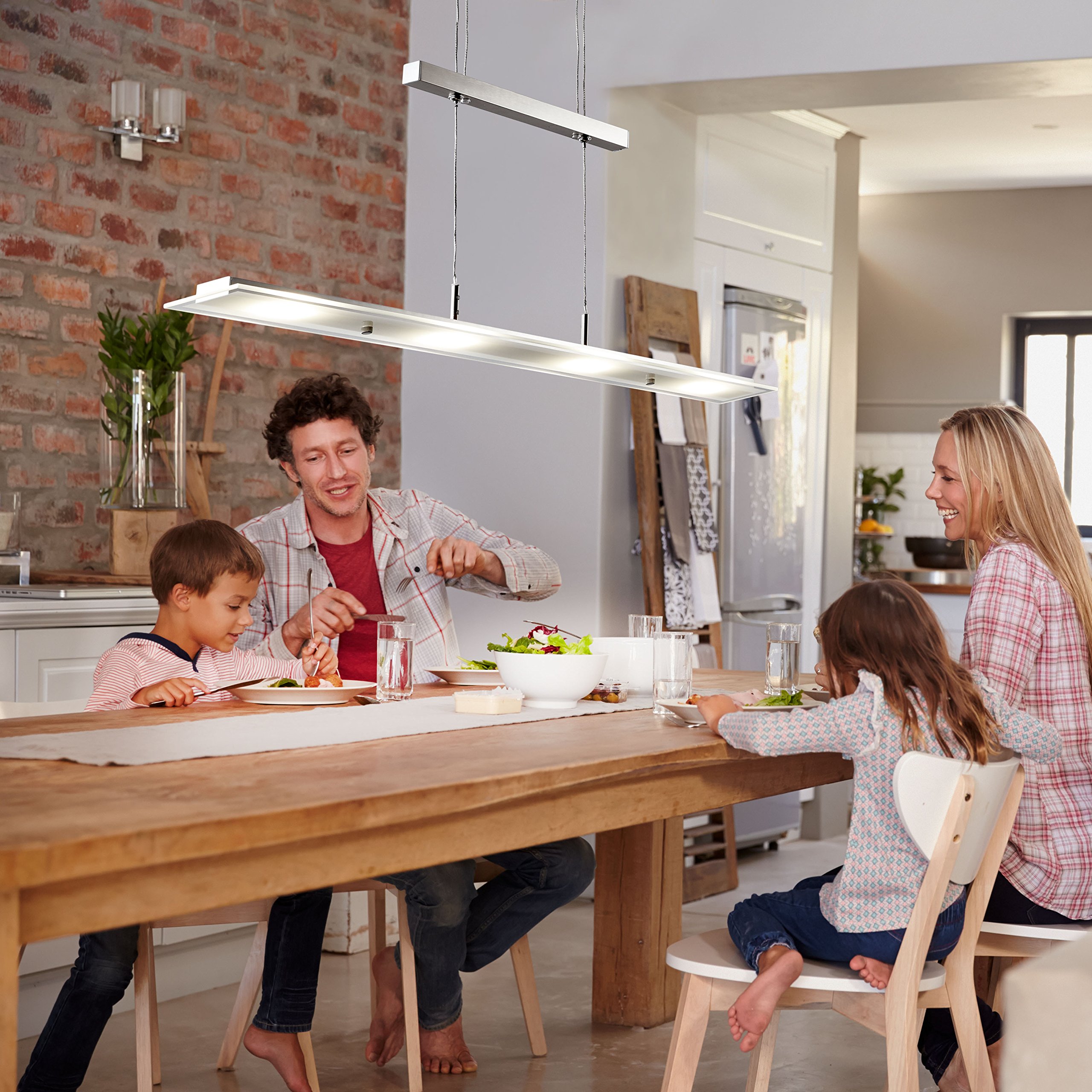 LED Pendelleuchte inkl. 18W 1600lm höhenverstellbar Platine, Esstischleuchte, 3000K warmweiß, IP20 Echtglas