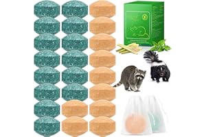 MIXRUG 24 Pack Skunk Repellent for Yard, Natural Rodent Repellent Balls for House, Skunk & Raccoon Repellents for House, Keeping Skunk, Raccoon, Mouse, Out of Car, Garage, Attic, RV Mouse Deterrents Pet Safe