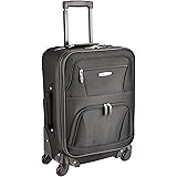 Rockland Pasadena Softside Spinner Wheel Luggage, Black, Carry-On 20-Inch