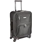 Rockland Expandable Spinner Carry On, Black, 19-Inch
